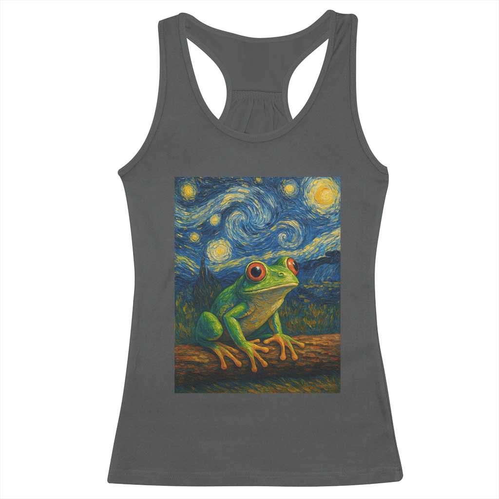 Funny Frog Racerback Tank Top Van Gogh Style Starry Night - Wonder Print Shop