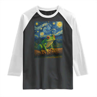 Funny Frog Raglan Shirt Van Gogh Style Starry Night - Wonder Print Shop