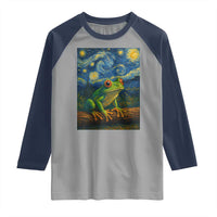 Funny Frog Raglan Shirt Van Gogh Style Starry Night - Wonder Print Shop