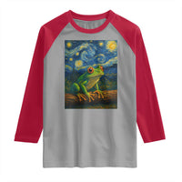 Funny Frog Raglan Shirt Van Gogh Style Starry Night - Wonder Print Shop