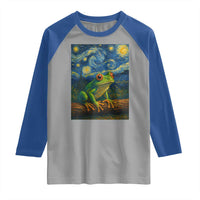 Funny Frog Raglan Shirt Van Gogh Style Starry Night - Wonder Print Shop