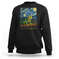 Funny Frog Sweatshirt Van Gogh Style Starry Night - Wonder Print Shop