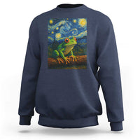 Funny Frog Sweatshirt Van Gogh Style Starry Night - Wonder Print Shop
