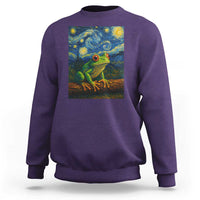 Funny Frog Sweatshirt Van Gogh Style Starry Night - Wonder Print Shop