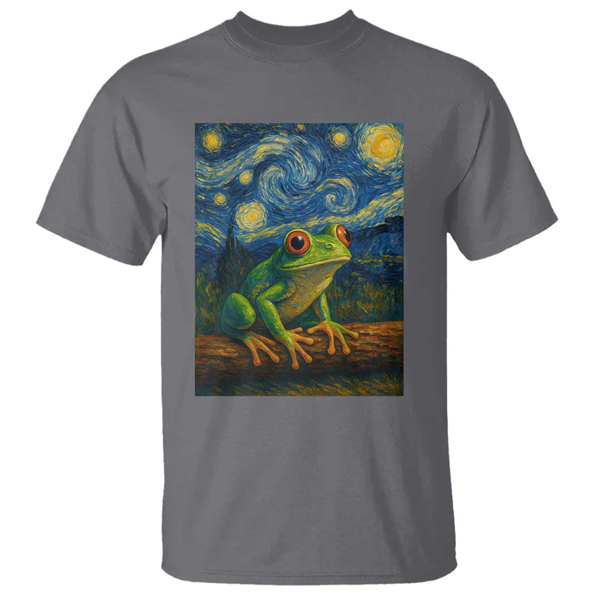 Funny Frog T Shirt Van Gogh Style Starry Night - Wonder Print Shop