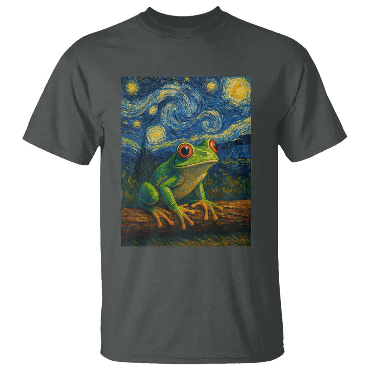 Funny Frog T Shirt Van Gogh Style Starry Night - Wonder Print Shop
