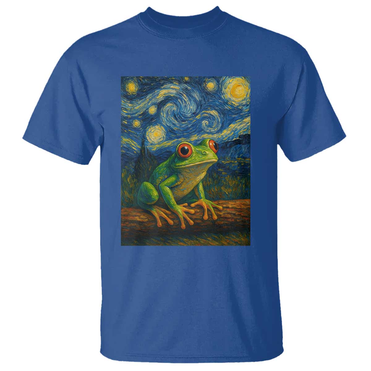 Funny Frog T Shirt Van Gogh Style Starry Night - Wonder Print Shop