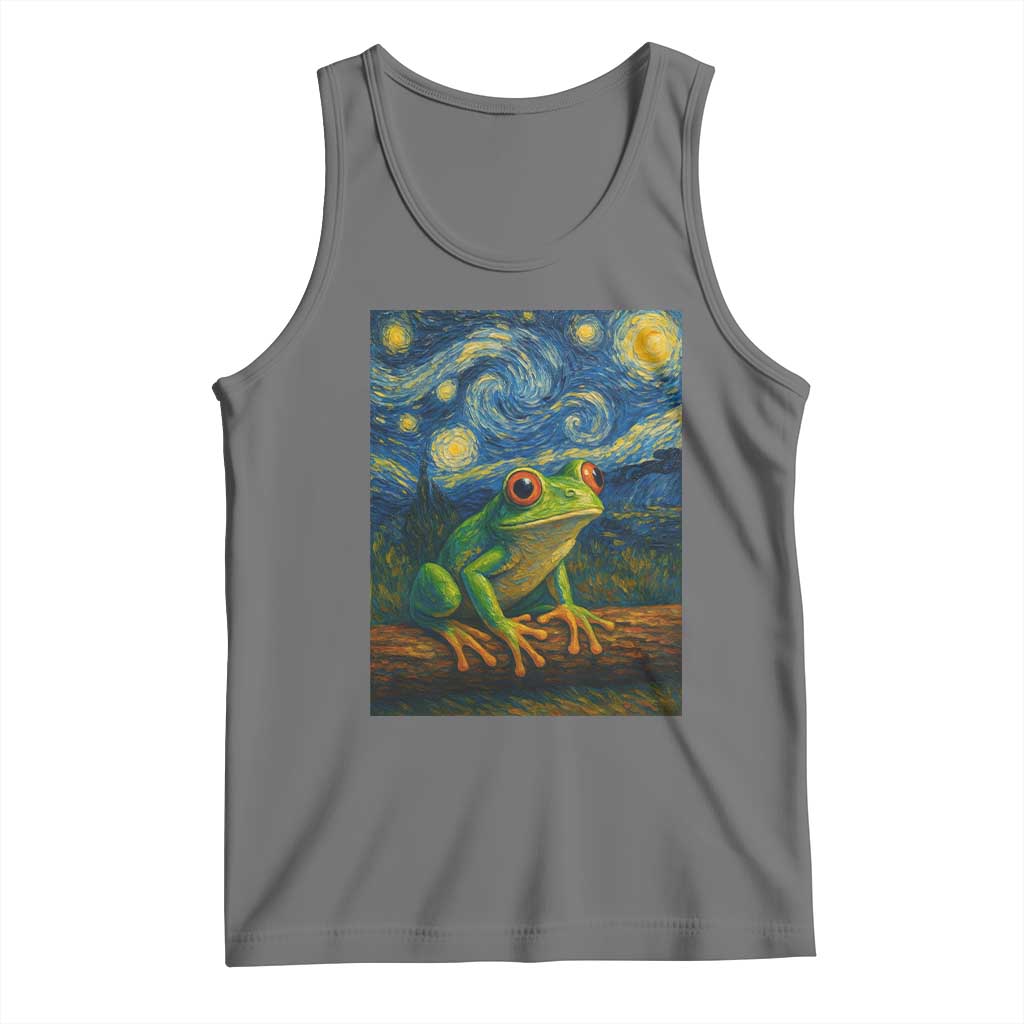 Funny Frog Tank Top Van Gogh Style Starry Night - Wonder Print Shop