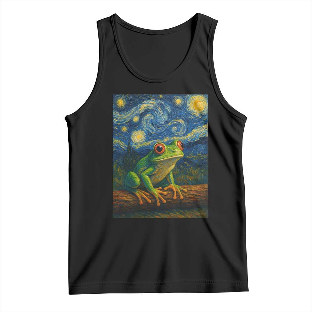 Funny Frog Tank Top Van Gogh Style Starry Night - Wonder Print Shop