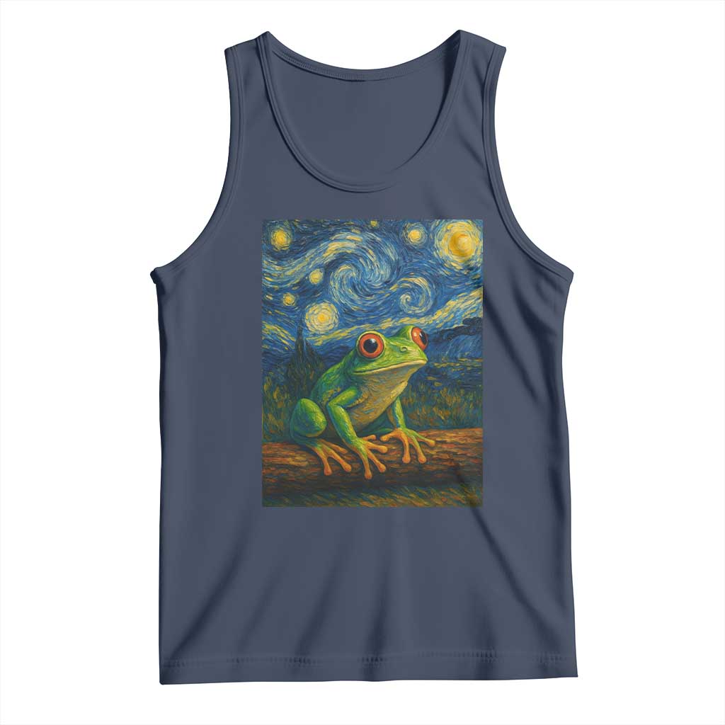Funny Frog Tank Top Van Gogh Style Starry Night - Wonder Print Shop