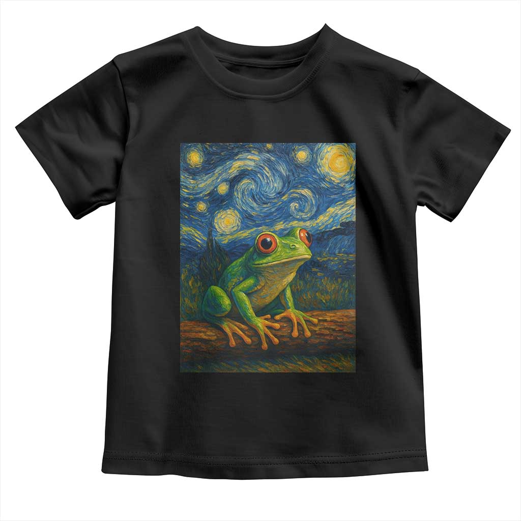 Funny Frog Toddler T Shirt Van Gogh Style Starry Night - Wonder Print Shop