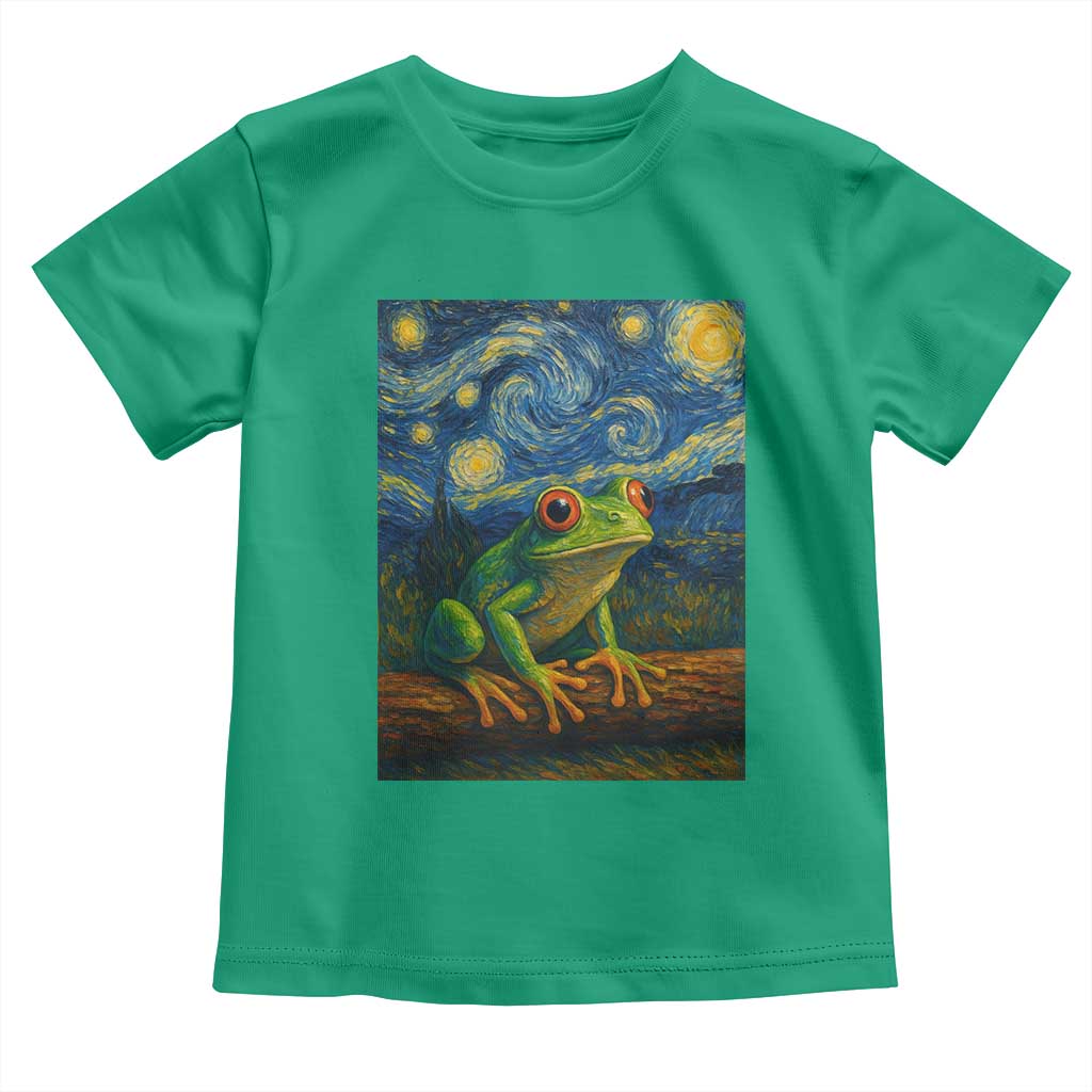 Funny Frog Toddler T Shirt Van Gogh Style Starry Night - Wonder Print Shop