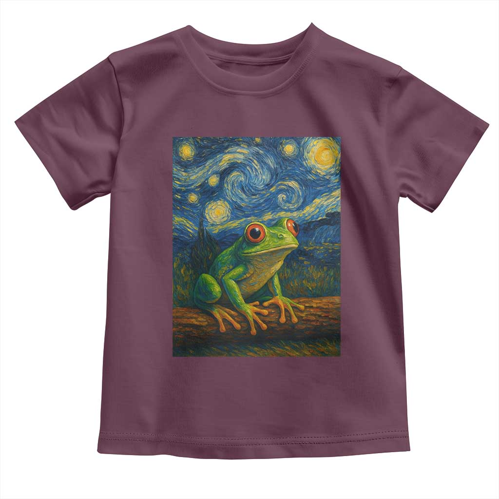 Funny Frog Toddler T Shirt Van Gogh Style Starry Night - Wonder Print Shop