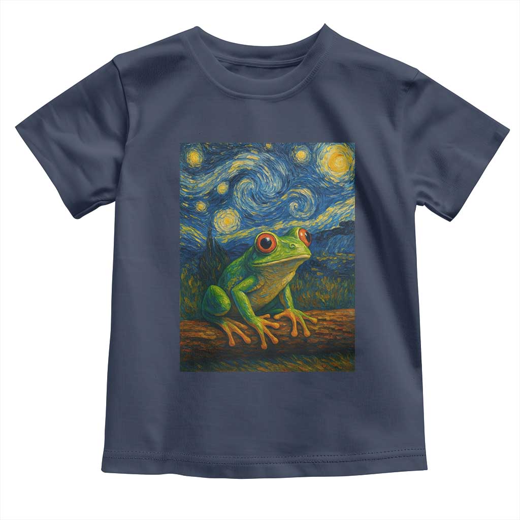 Funny Frog Toddler T Shirt Van Gogh Style Starry Night - Wonder Print Shop