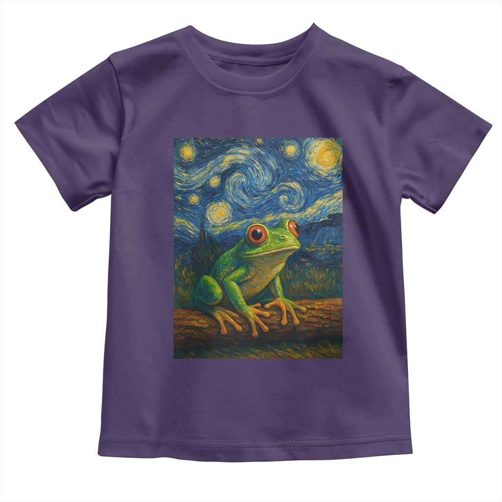 Funny Frog Toddler T Shirt Van Gogh Style Starry Night - Wonder Print Shop