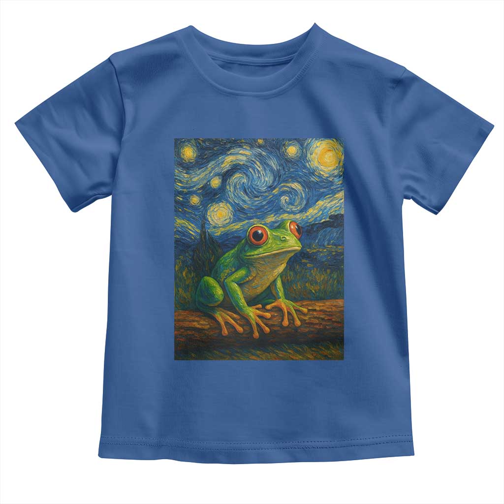 Funny Frog Toddler T Shirt Van Gogh Style Starry Night - Wonder Print Shop
