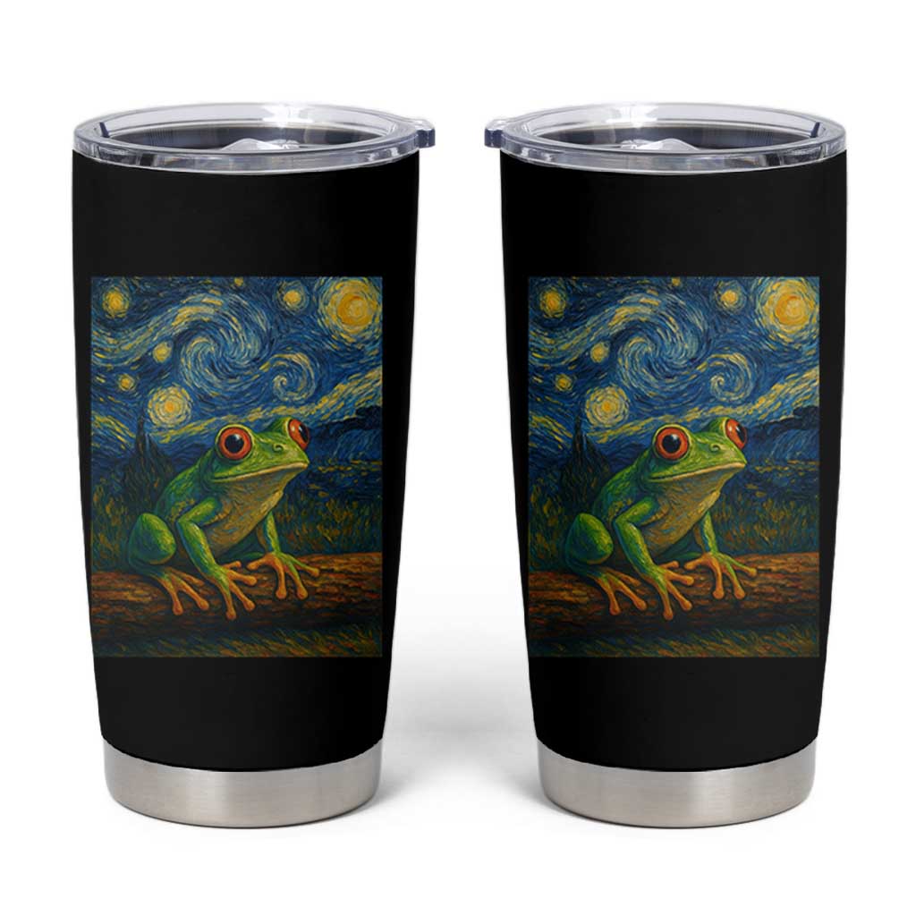 Funny Frog Tumbler Cup Van Gogh Style Starry Night