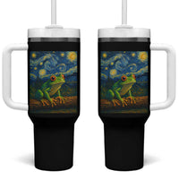 Funny Frog Tumbler With Handle Van Gogh Style Starry Night