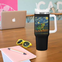 Funny Frog Tumbler With Handle Van Gogh Style Starry Night