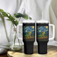 Funny Frog Tumbler With Handle Van Gogh Style Starry Night