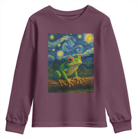 Funny Frog Youth Sweatshirt Van Gogh Style Starry Night - Wonder Print Shop