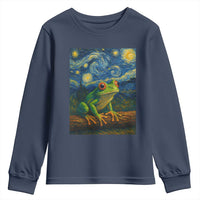Funny Frog Youth Sweatshirt Van Gogh Style Starry Night - Wonder Print Shop