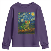 Funny Frog Youth Sweatshirt Van Gogh Style Starry Night - Wonder Print Shop