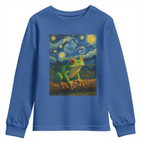 Funny Frog Youth Sweatshirt Van Gogh Style Starry Night - Wonder Print Shop