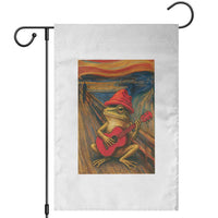 Funny Frog Garden Flag Playing Guitar Van Gogh Starry Night Art Parody - Wonder Print Shop