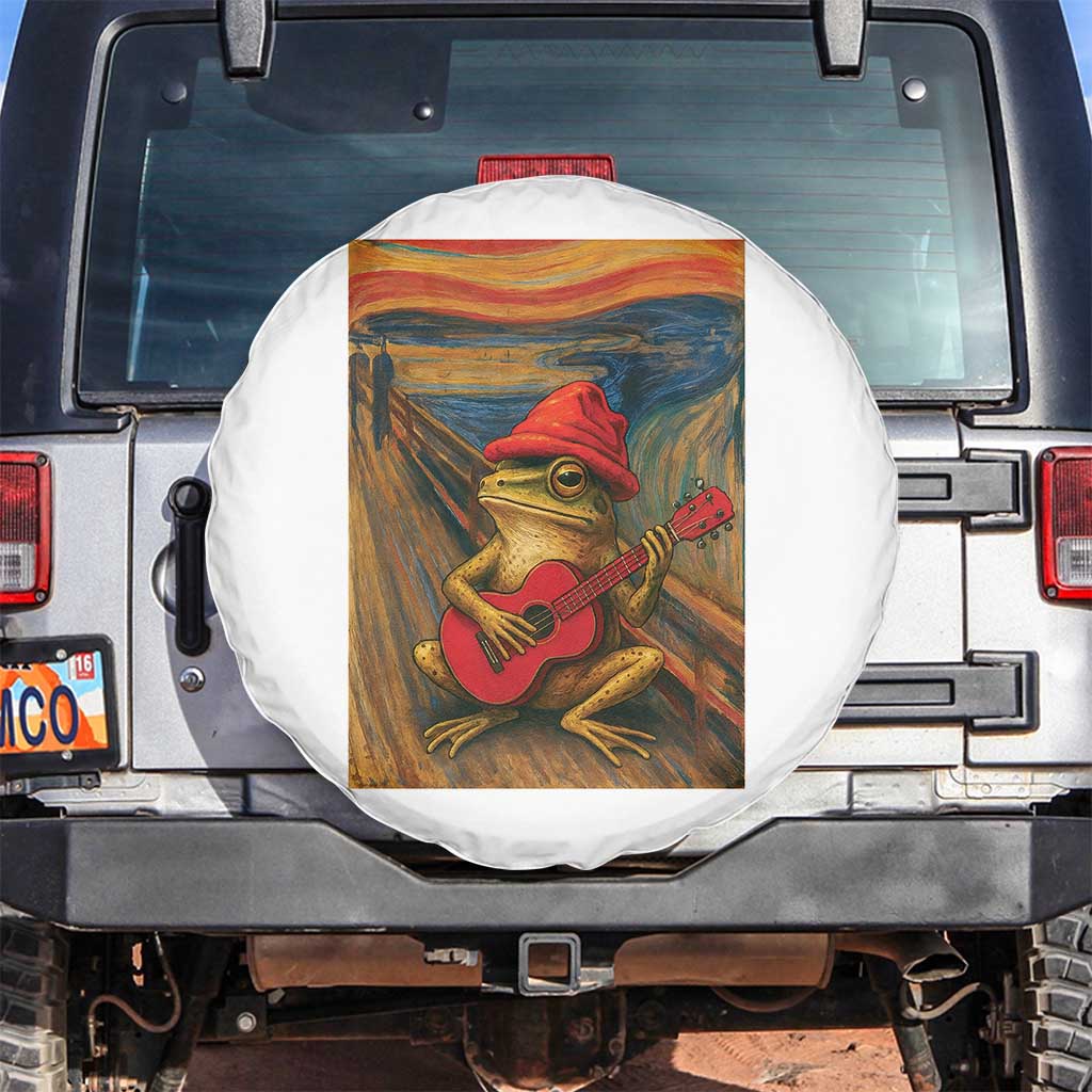 Funny Frog Spare Tire Cover Playing Guitar Van Gogh Starry Night Art Parody - Wonder Print Shop