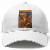 Funny Frog Baseball Cap Playing Guitar Van Gogh Starry Night Art Parody