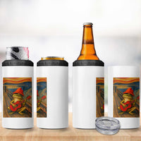 Funny Frog 4 in 1 Can Cooler Tumbler Playing Guitar Van Gogh Starry Night Art Parody