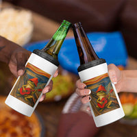 Funny Frog 4 in 1 Can Cooler Tumbler Playing Guitar Van Gogh Starry Night Art Parody