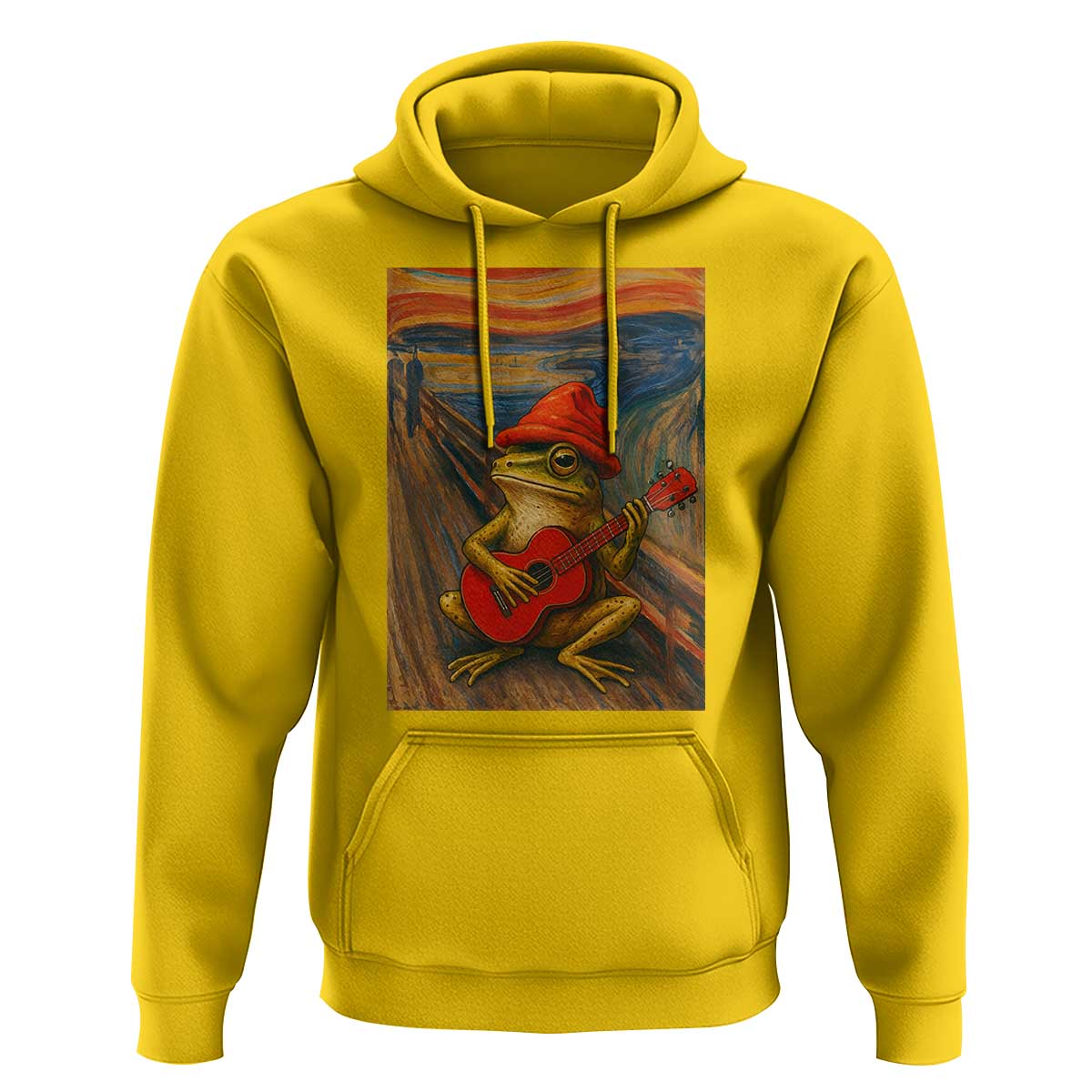 Funny Frog Hoodie Playing Guitar Van Gogh Starry Night Art Parody - Wonder Print Shop
