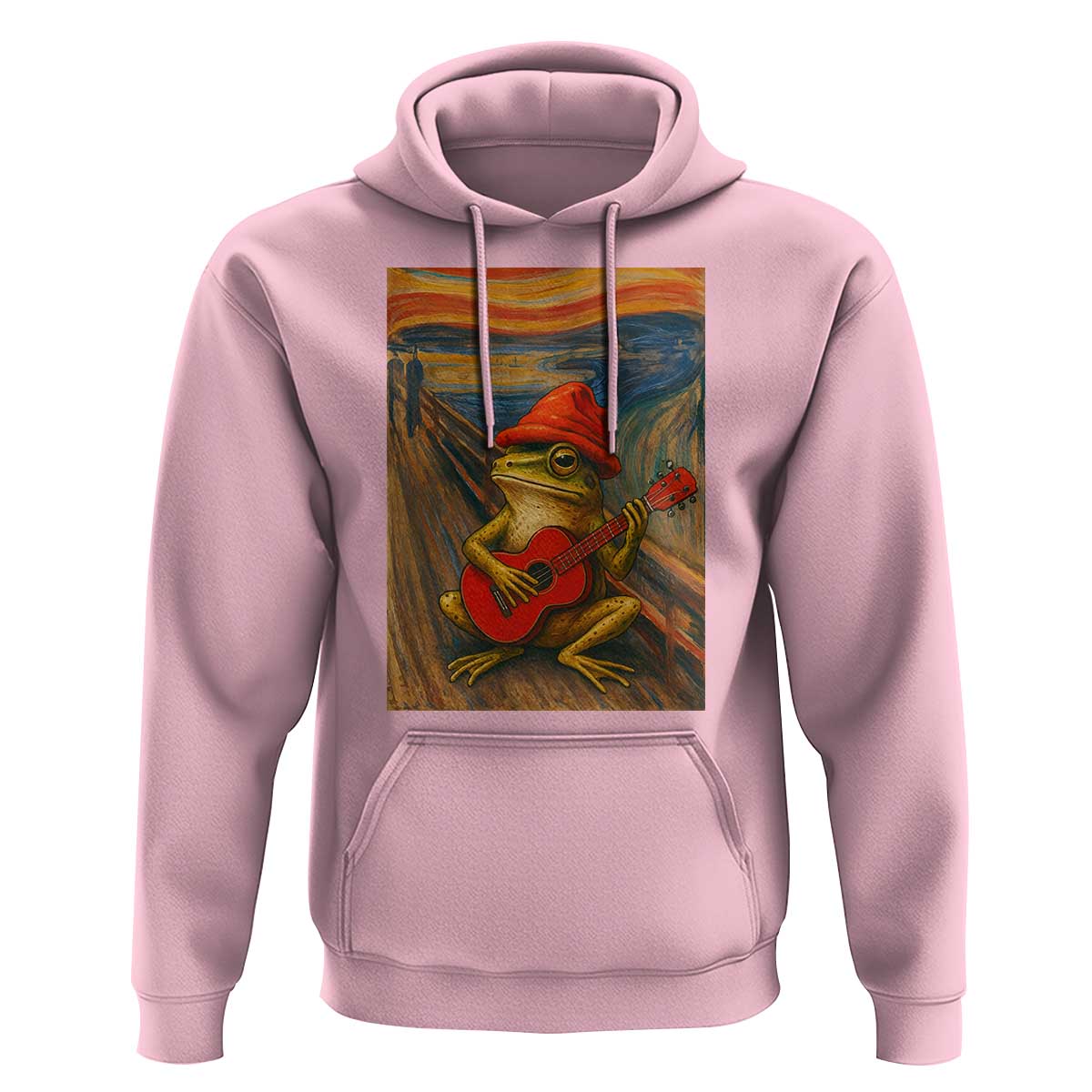 Funny Frog Hoodie Playing Guitar Van Gogh Starry Night Art Parody - Wonder Print Shop