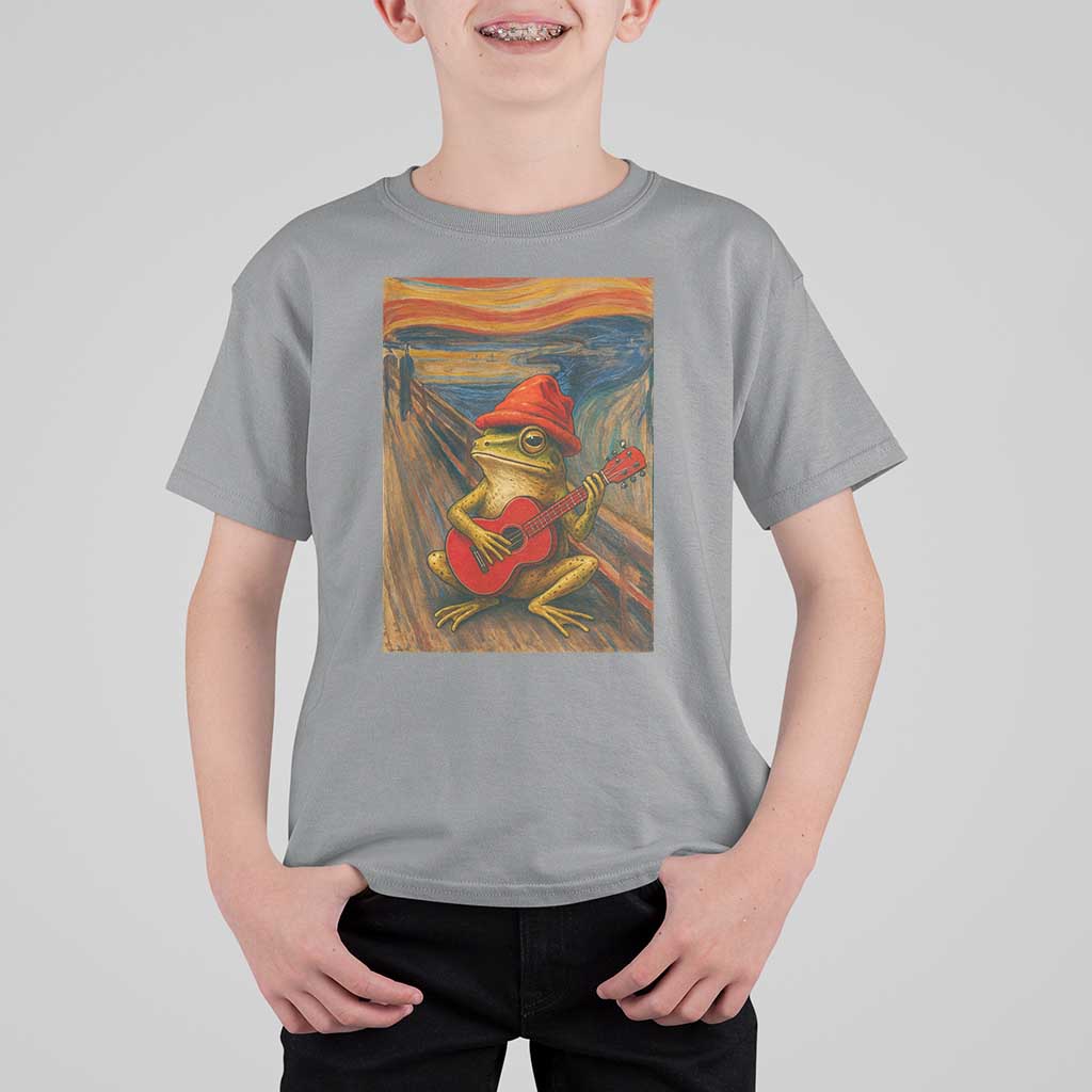Funny Frog T Shirt For Kid Playing Guitar Van Gogh Starry Night Art Parody - Wonder Print Shop