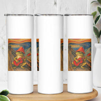 Funny Frog Skinny Tumbler Playing Guitar Van Gogh Starry Night Art Parody
