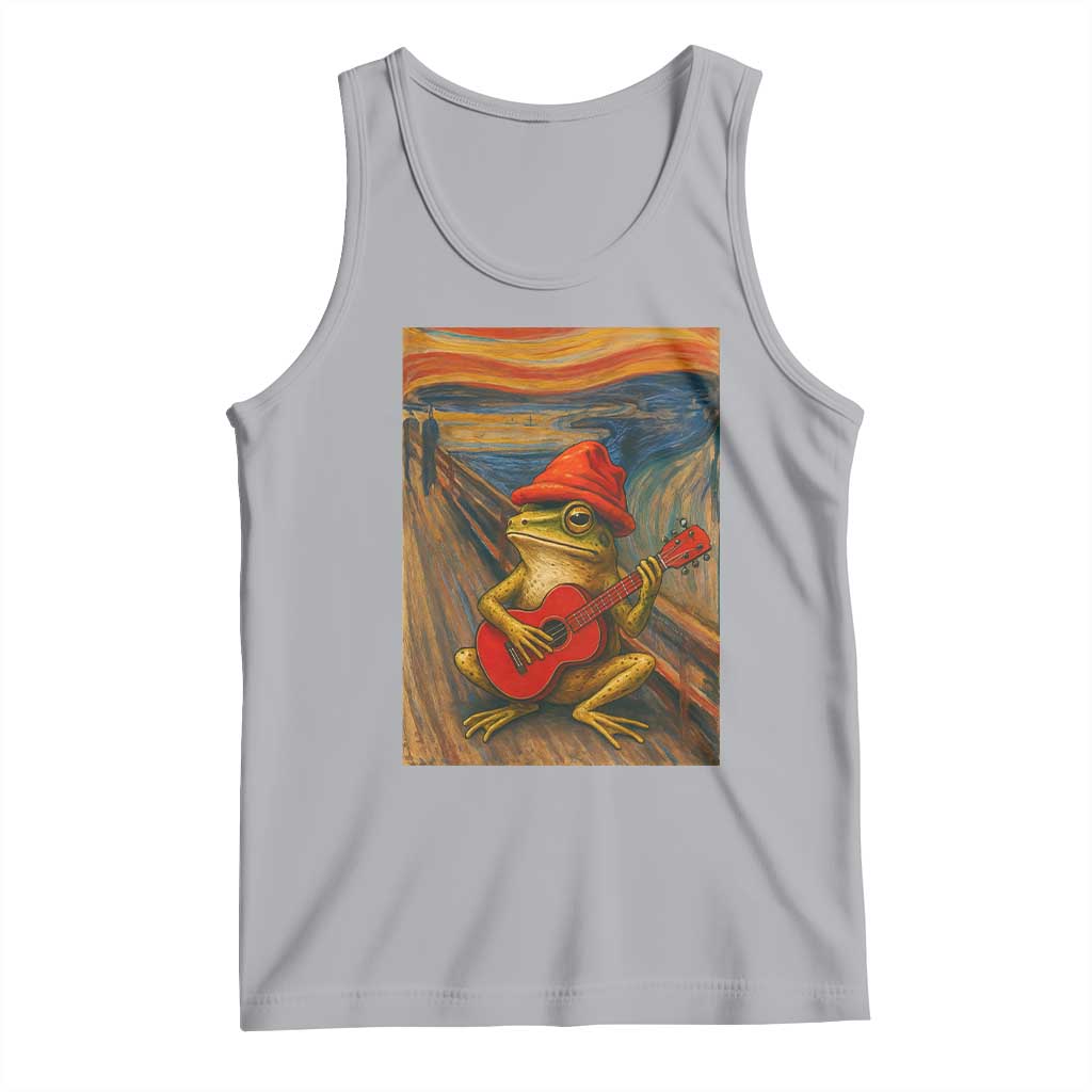 Funny Frog Tank Top Playing Guitar Van Gogh Starry Night Art Parody - Wonder Print Shop