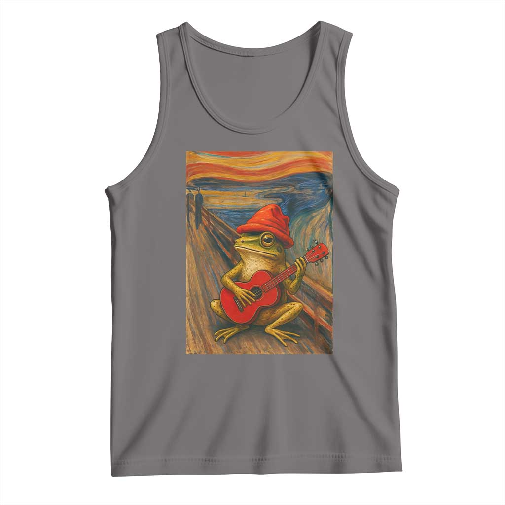 Funny Frog Tank Top Playing Guitar Van Gogh Starry Night Art Parody - Wonder Print Shop