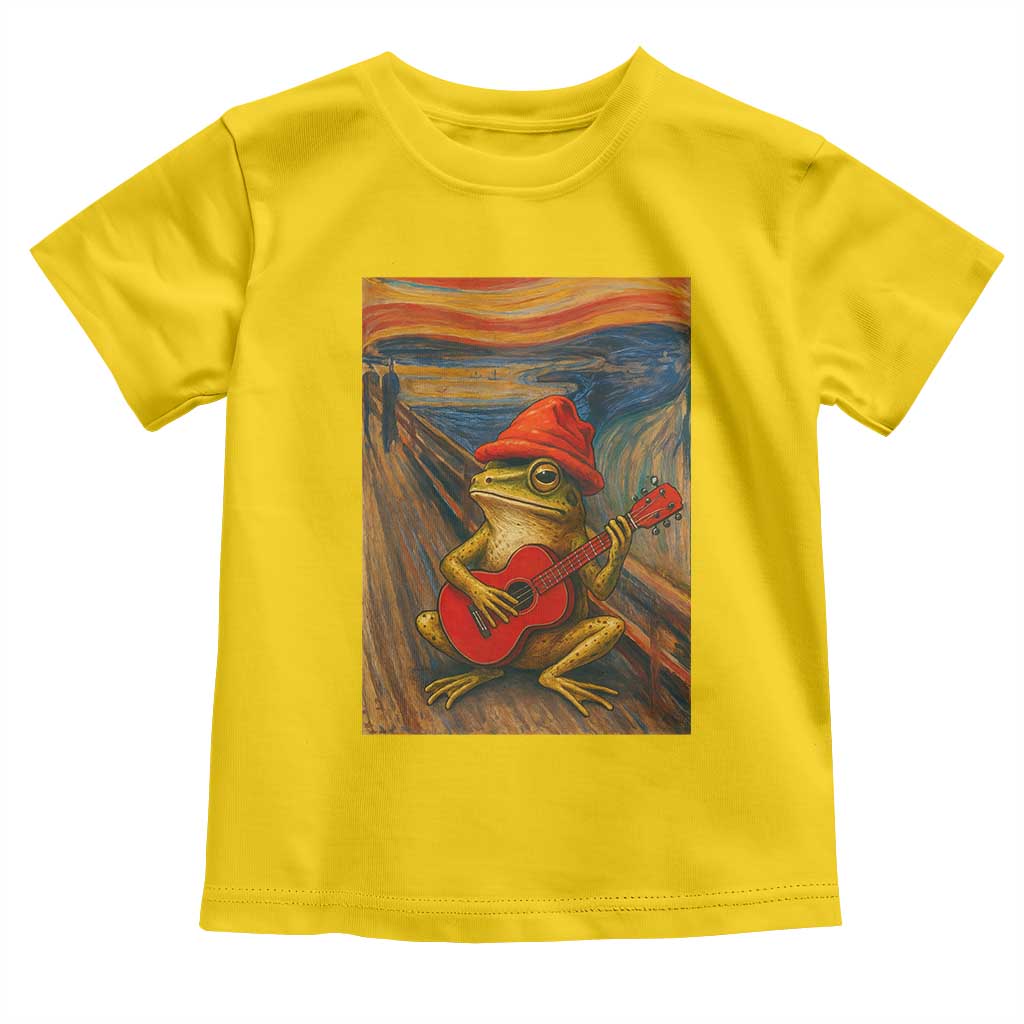 Funny Frog Toddler T Shirt Playing Guitar Van Gogh Starry Night Art Parody - Wonder Print Shop