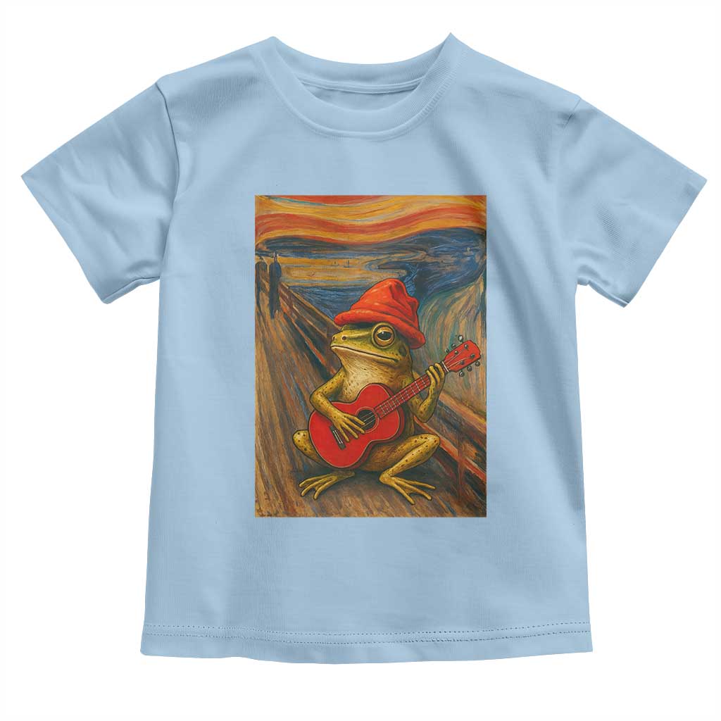 Funny Frog Toddler T Shirt Playing Guitar Van Gogh Starry Night Art Parody - Wonder Print Shop