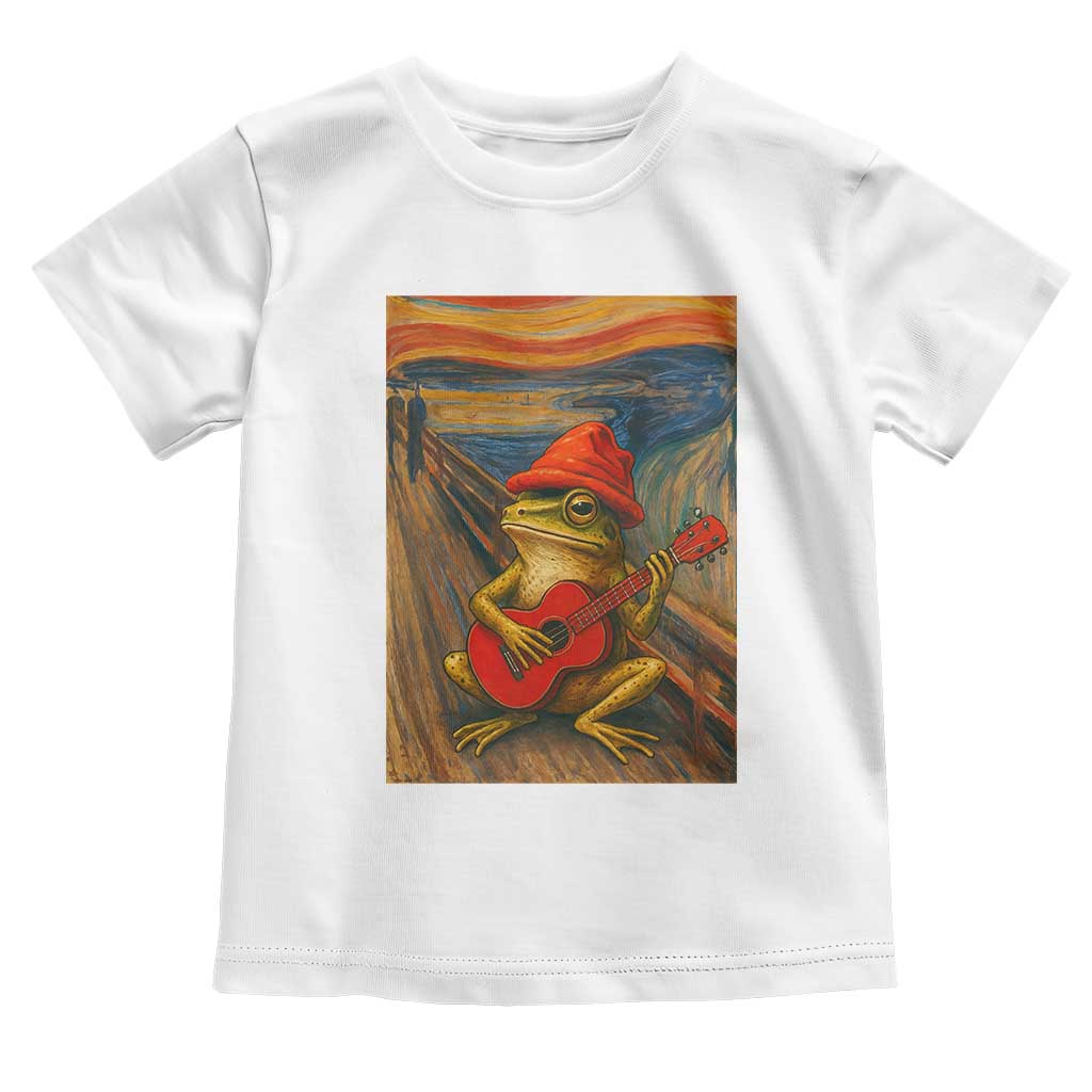 Funny Frog Toddler T Shirt Playing Guitar Van Gogh Starry Night Art Parody - Wonder Print Shop