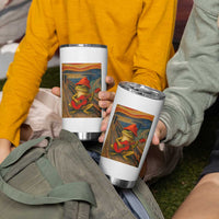Funny Frog Tumbler Cup Playing Guitar Van Gogh Starry Night Art Parody