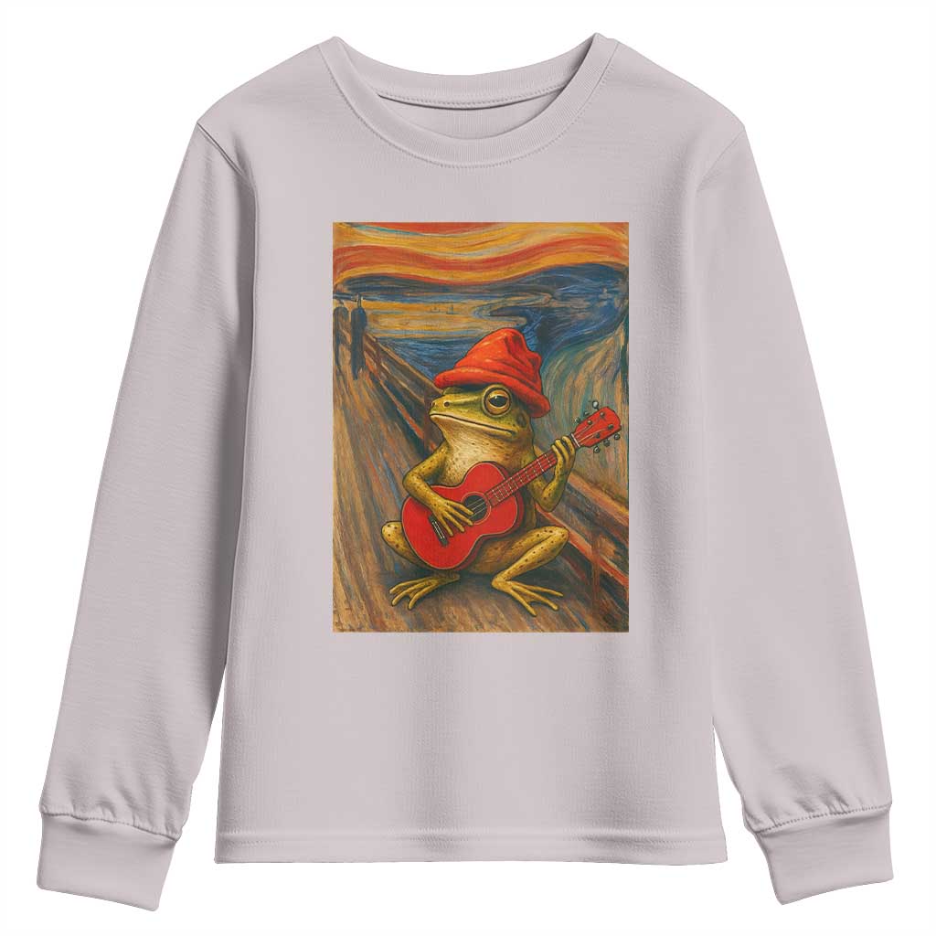 Funny Frog Youth Sweatshirt Playing Guitar Van Gogh Starry Night Art Parody - Wonder Print Shop