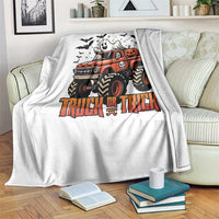 Truck Or Treat Ghost Racing Throw Blanket Funny Halloween Monster Truck Lover - Wonder Print Shop