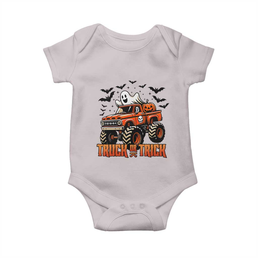 Truck Or Treat Ghost Racing Baby Onesie Funny Halloween Monster Truck Lover - Wonder Print Shop