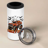 Truck Or Treat Ghost Racing 4 in 1 Can Cooler Tumbler Funny Halloween Monster Truck Lover