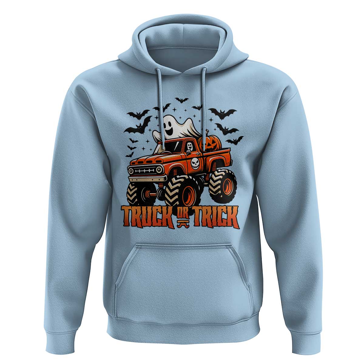 Truck Or Treat Ghost Racing Hoodie Funny Halloween Monster Truck Lover - Wonder Print Shop