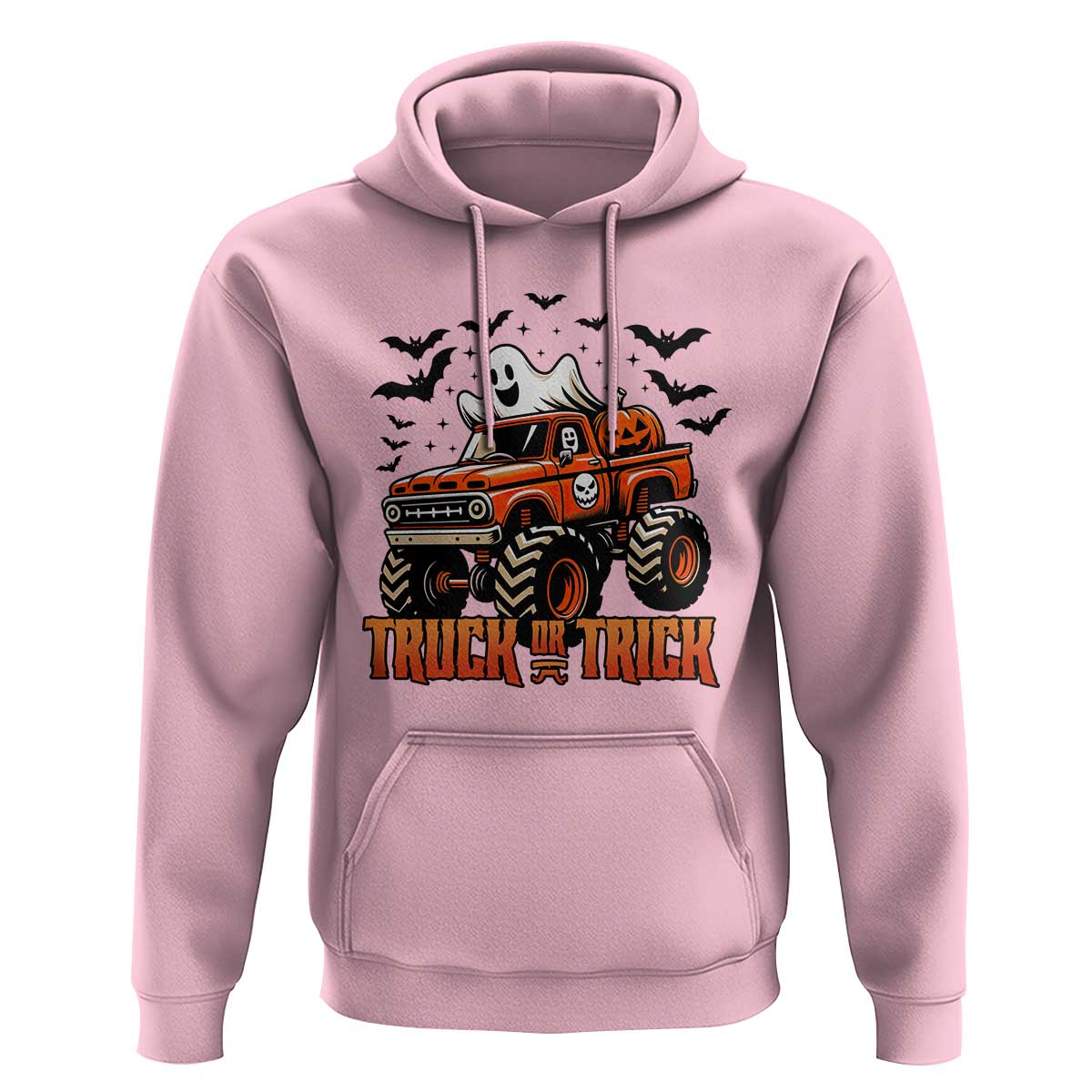 Truck Or Treat Ghost Racing Hoodie Funny Halloween Monster Truck Lover - Wonder Print Shop