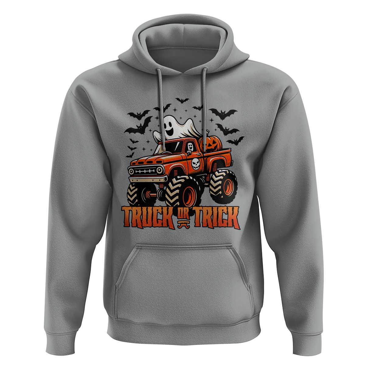 Truck Or Treat Ghost Racing Hoodie Funny Halloween Monster Truck Lover - Wonder Print Shop